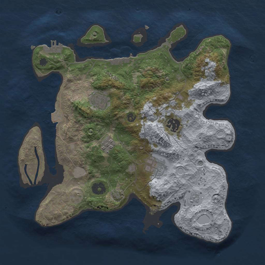 Rust Map: Procedural Map, Size: 3000, Seed: 44655106, 11 Monuments