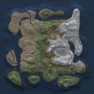 Thumbnail Rust Map: Procedural Map, Size: 3000, Seed: 177206, 11 Monuments