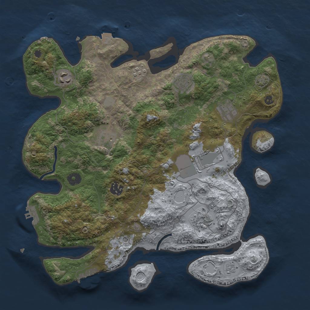 Rust Map: Procedural Map, Size: 3500, Seed: 867019858, 16 Monuments