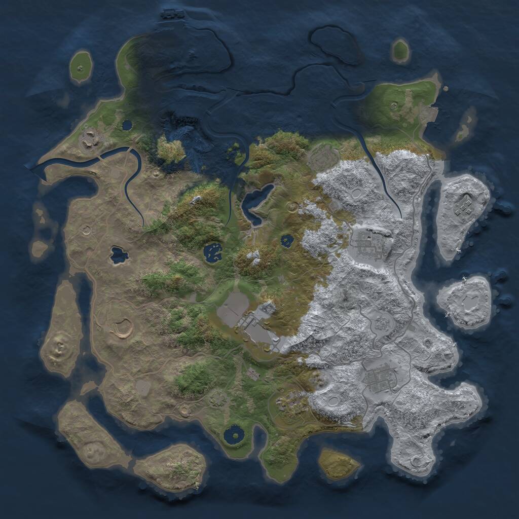 Rust Map: Procedural Map, Size: 4000, Seed: 722953093, 14 Monuments