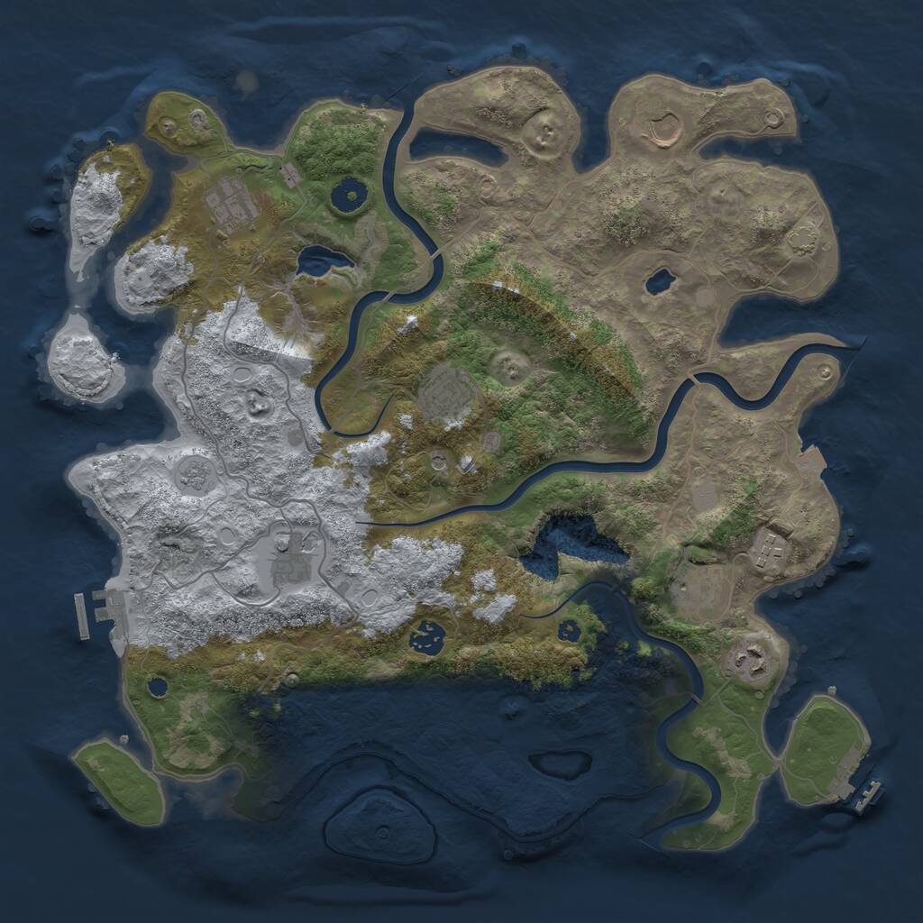 Rust Map: Procedural Map, Size: 4000, Seed: 72032235, 14 Monuments