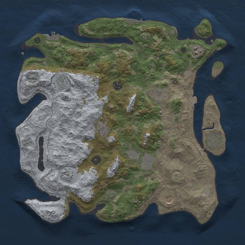 Rust Map: Procedural Map, Size: 4000, Seed: 19940, 18 Monuments
