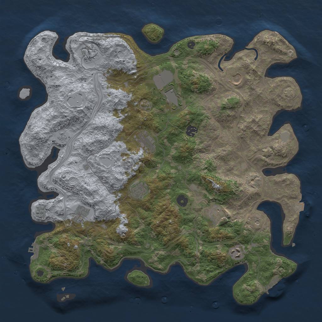 Rust Map: Procedural Map, Size: 4250, Seed: 36029949, 18 Monuments