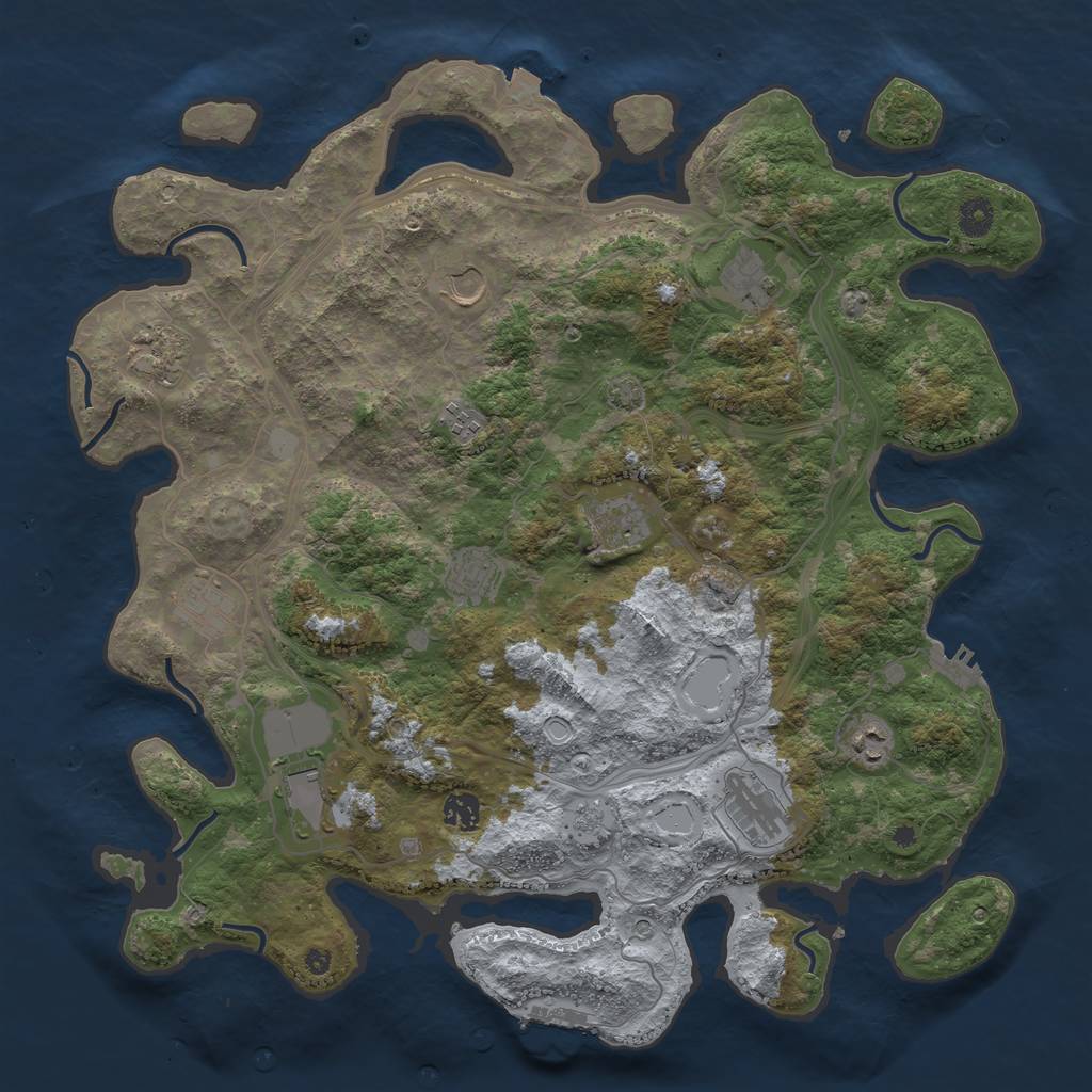 Rust Map: Procedural Map, Size: 4250, Seed: 1526886201, 19 Monuments