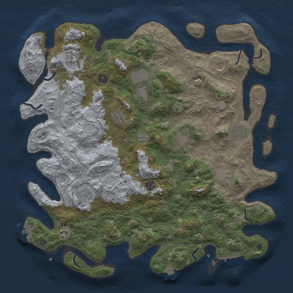 Rust Map: Procedural Map, Size: 4500, Seed: 358358082, 19 Monuments