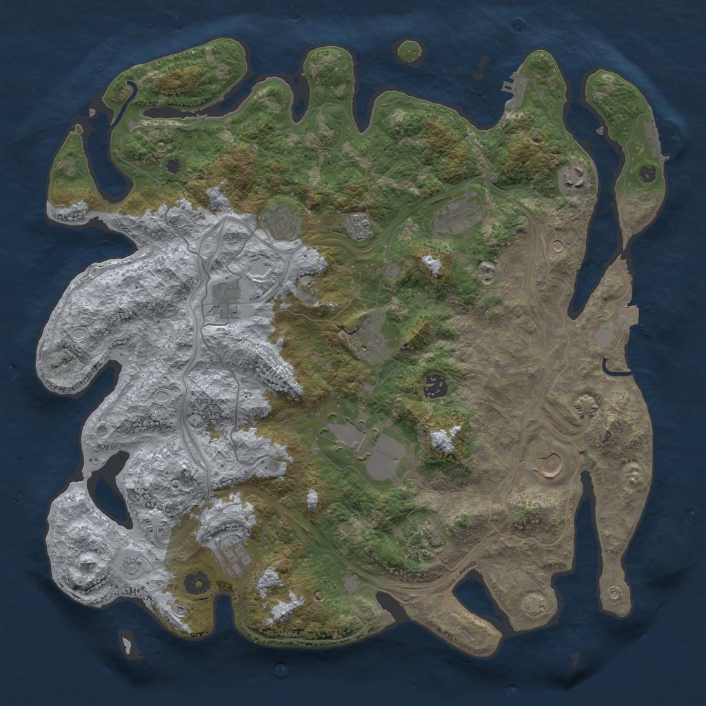 Rust Map: Procedural Map, Size: 4250, Seed: 700595610, 19 Monuments