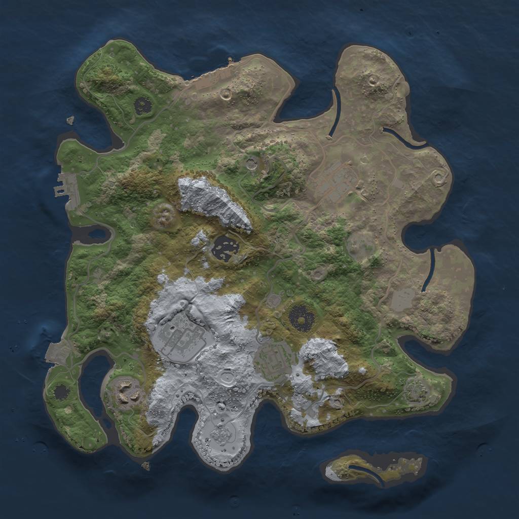Rust Map: Procedural Map, Size: 3000, Seed: 73872, 13 Monuments
