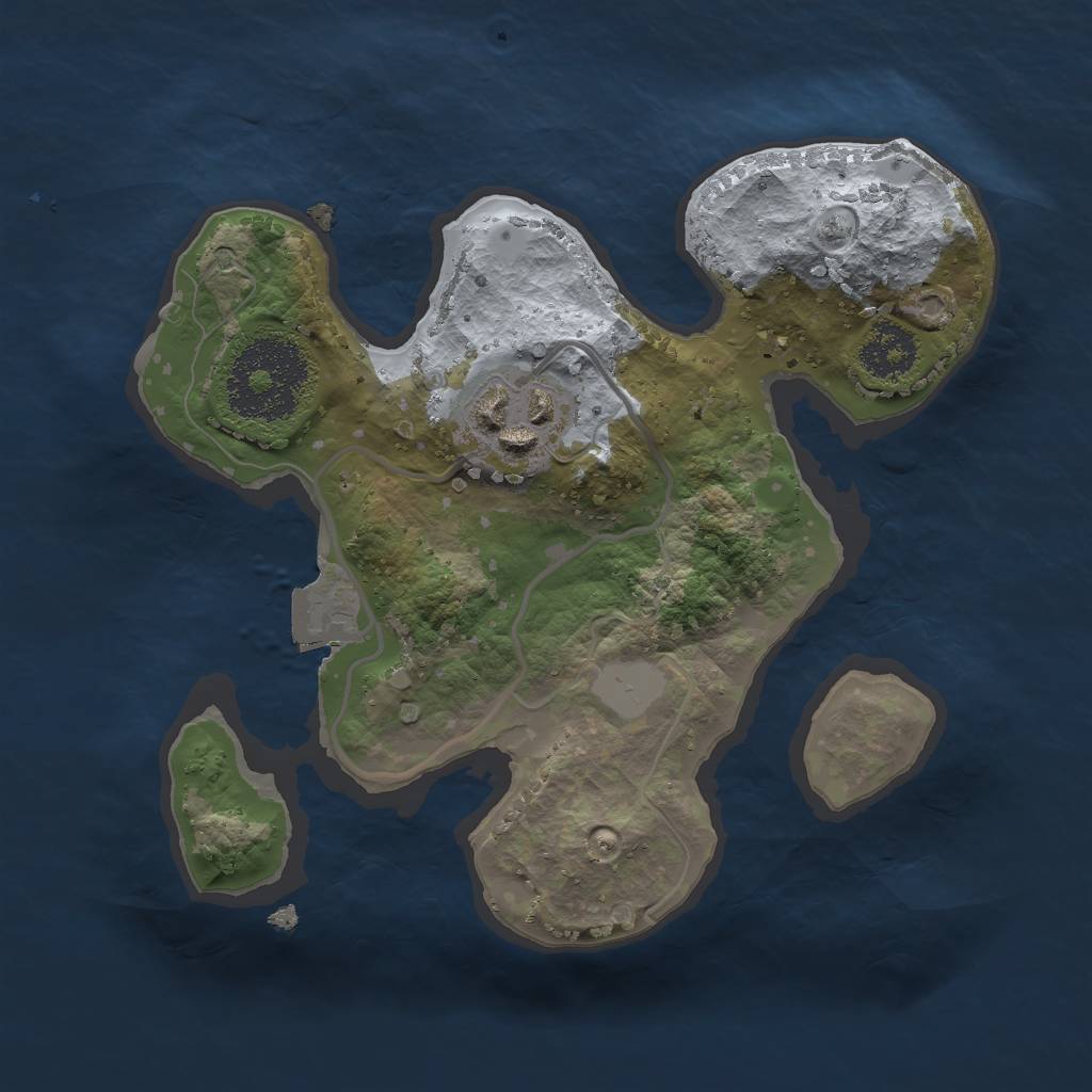 Rust Map: Procedural Map, Size: 2000, Seed: 1780503753, 4 Monuments