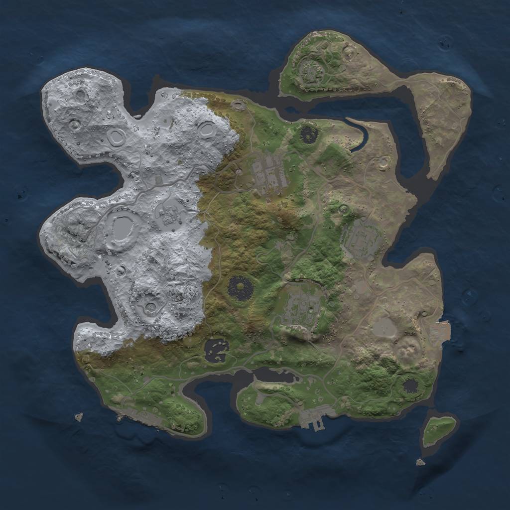 Rust Map: Procedural Map, Size: 3000, Seed: 1391765975, 12 Monuments