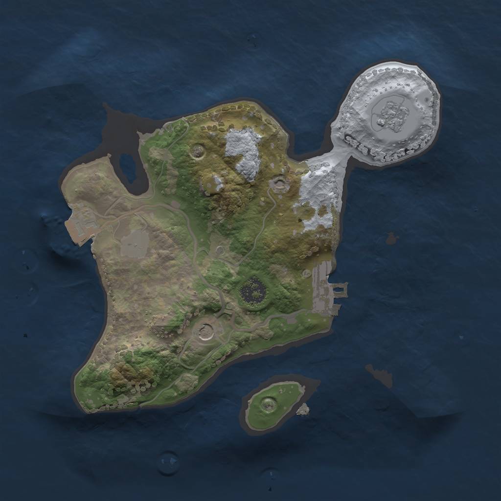 Rust Map: Procedural Map, Size: 2000, Seed: 593667077, 6 Monuments