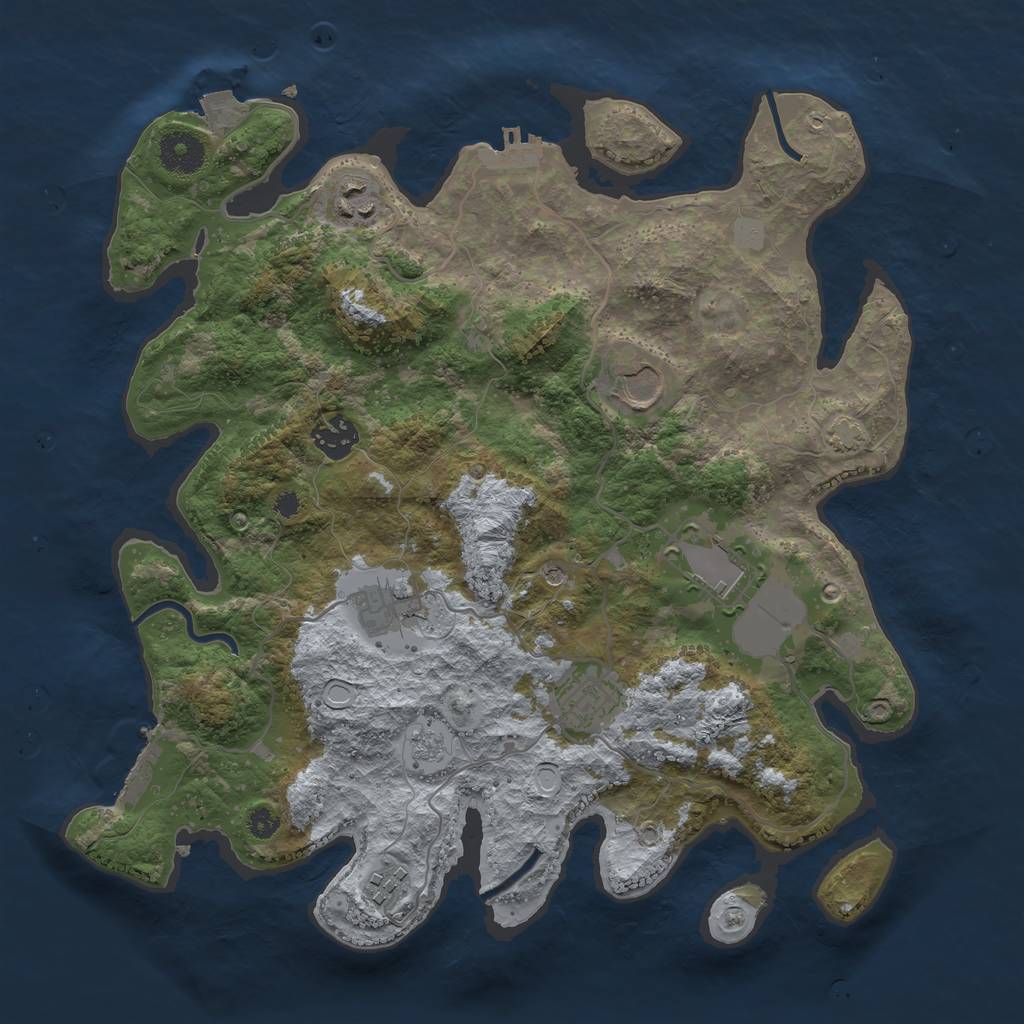 Rust Map: Procedural Map, Size: 3500, Seed: 287682315, 15 Monuments