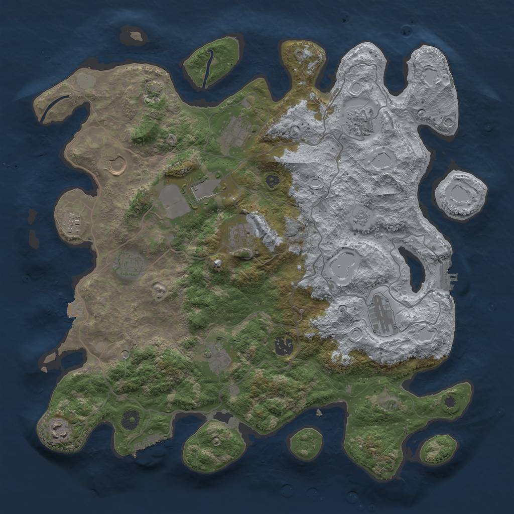 Rust Map: Procedural Map, Size: 4000, Seed: 1540788318, 19 Monuments