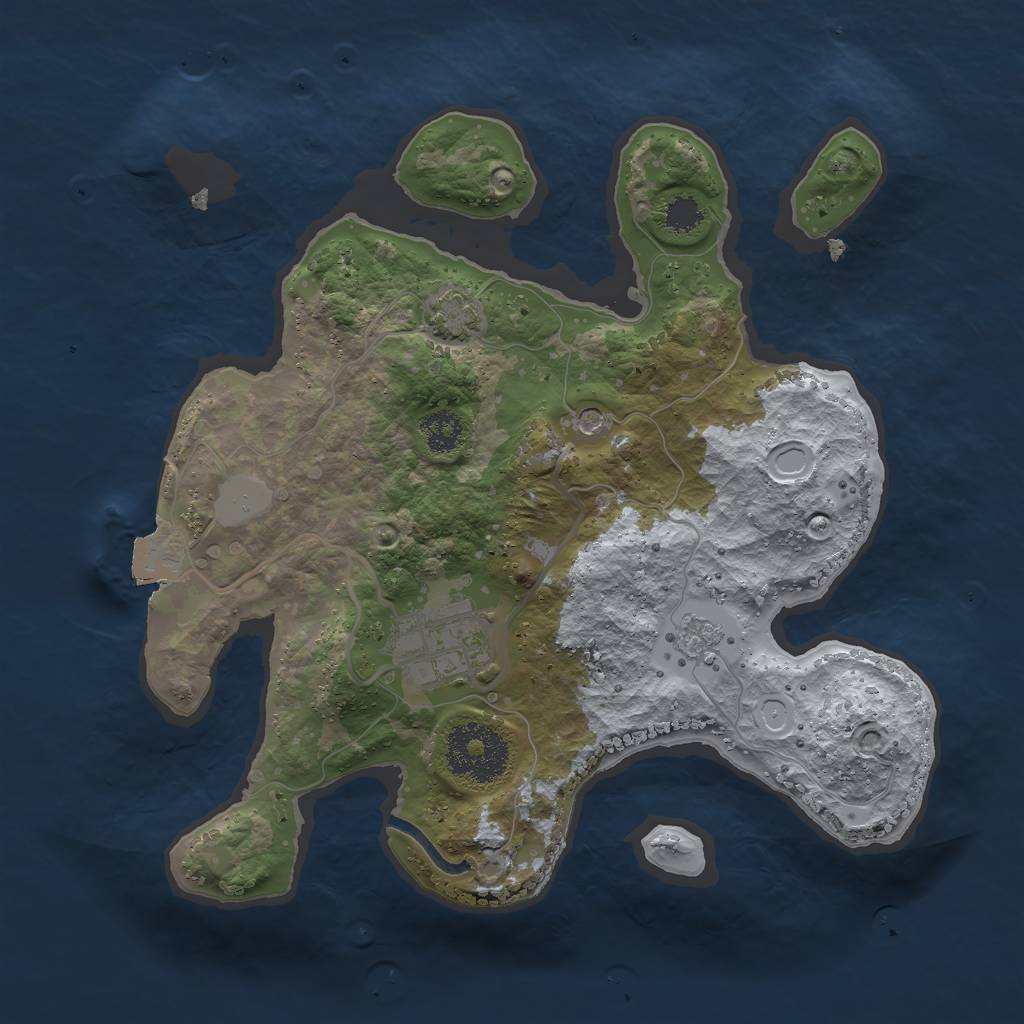 Rust Map: Procedural Map, Size: 2500, Seed: 61983, 7 Monuments