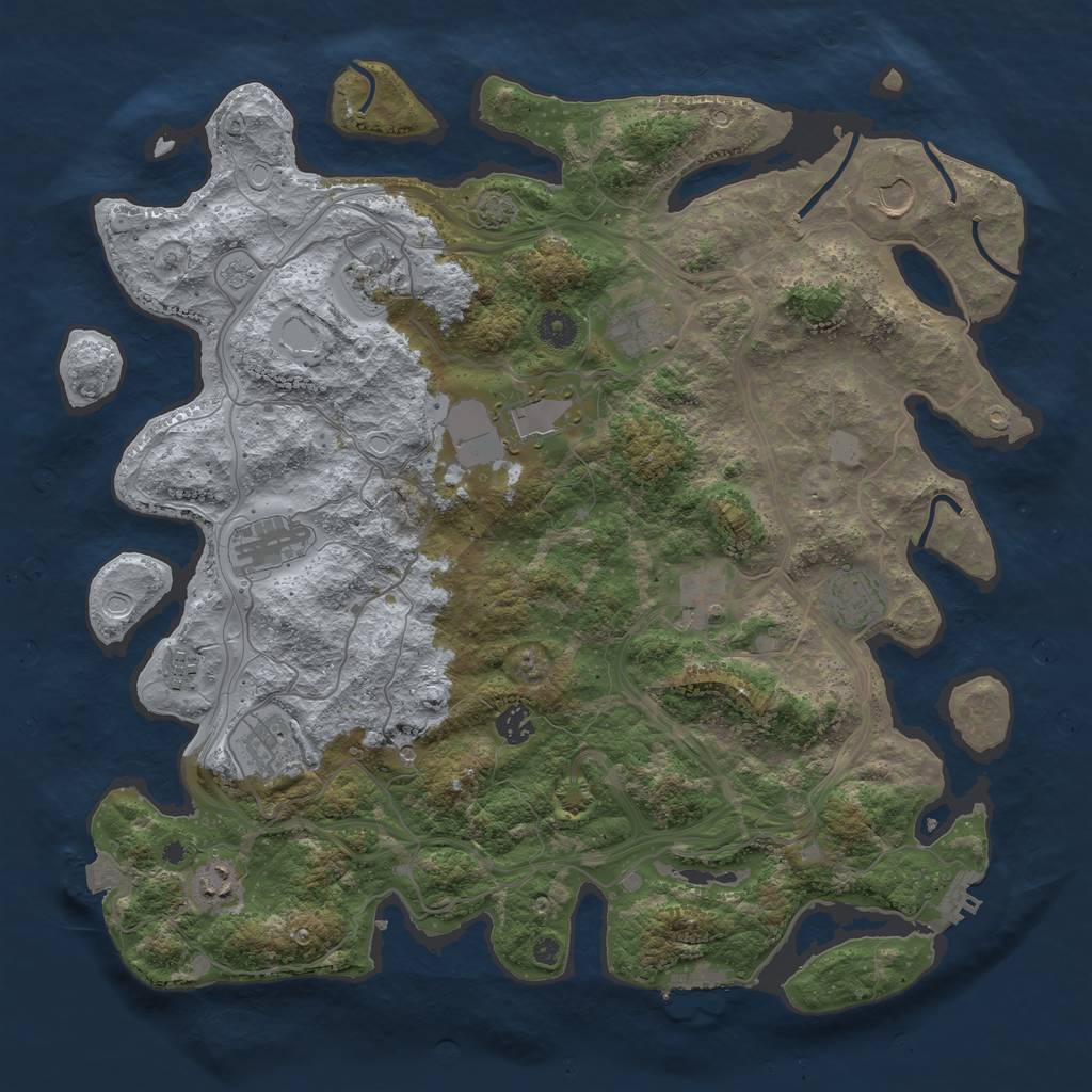 Rust Map: Procedural Map, Size: 4250, Seed: 1725020727, 19 Monuments