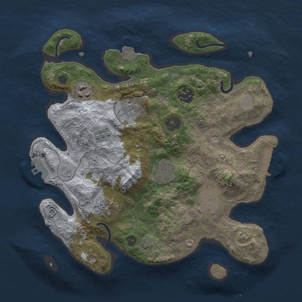 Rust Map: Procedural Map, Size: 3000, Seed: 780011100, 15 Monuments