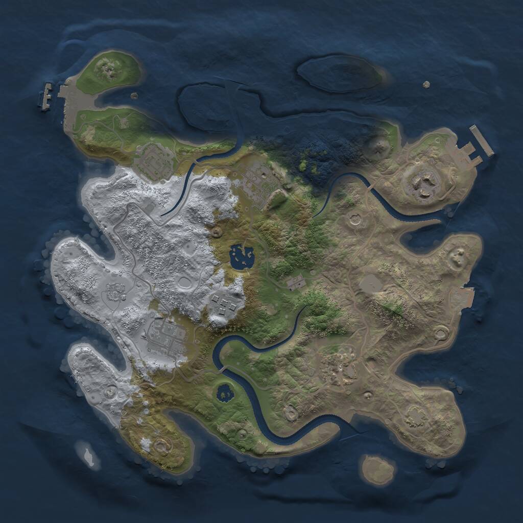 Rust Map: Procedural Map, Size: 3000, Seed: 780011100, 13 Monuments
