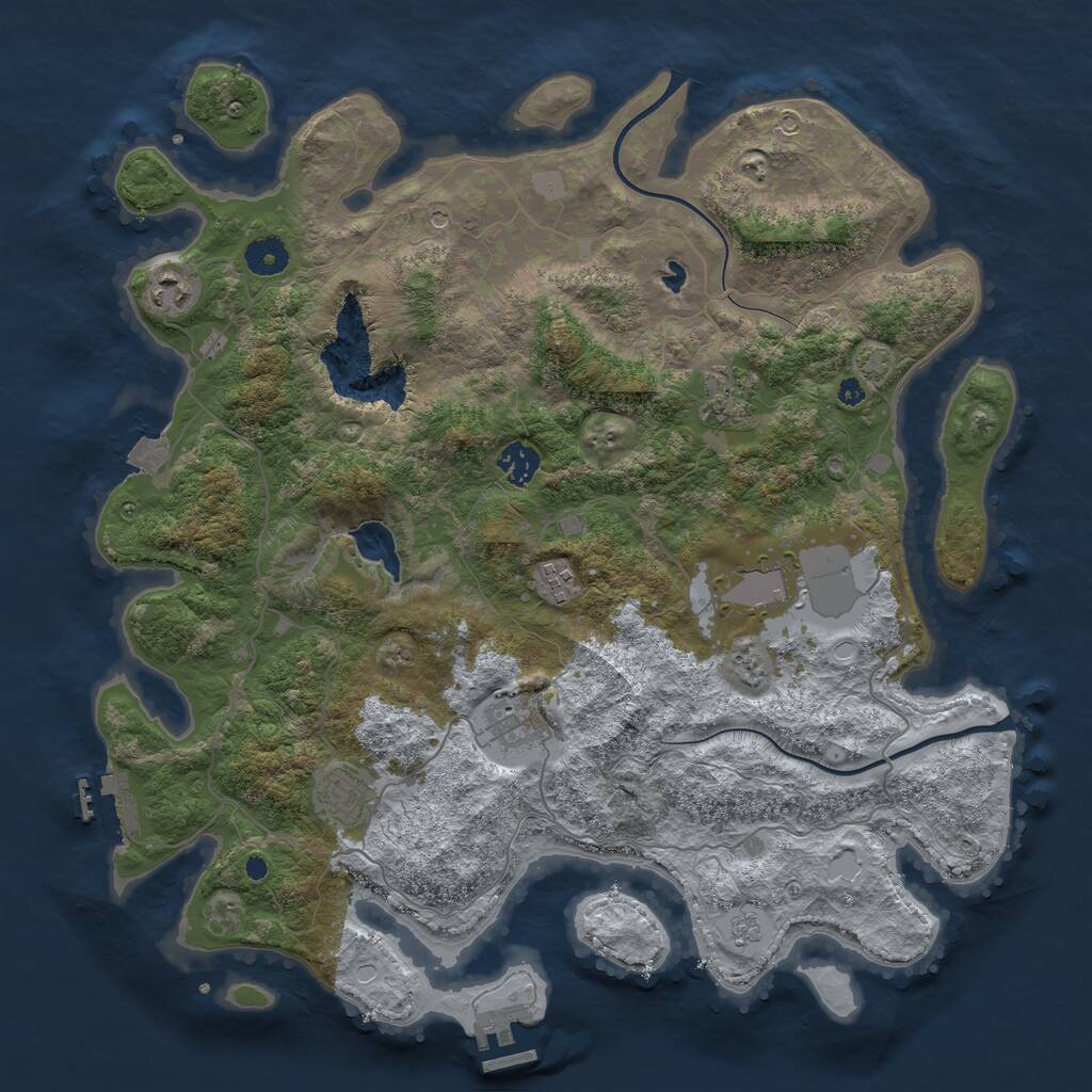 Rust Map: Procedural Map, Size: 4000, Seed: 201, 13 Monuments