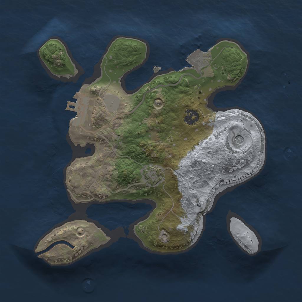 Rust Map: Procedural Map, Size: 2000, Seed: 23423432, 6 Monuments