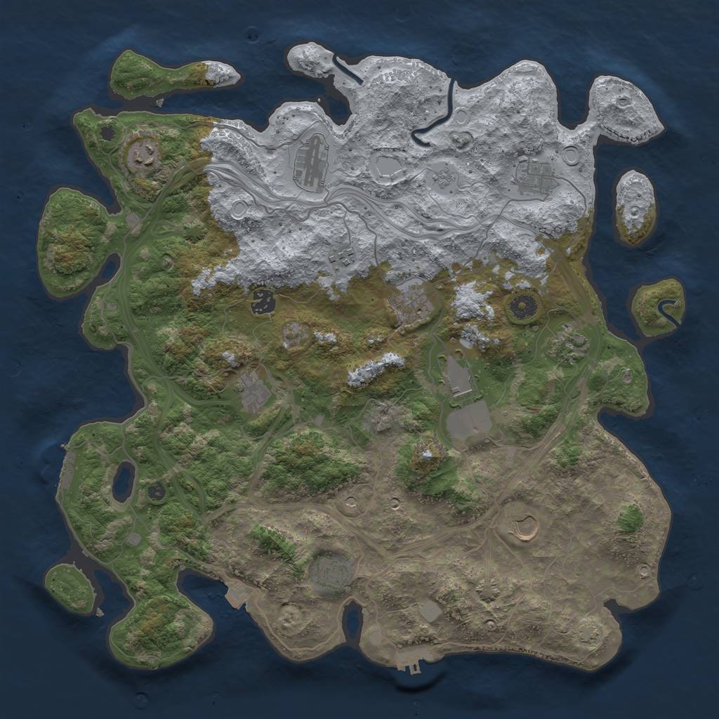 Rust Map: Procedural Map, Size: 4250, Seed: 741236985, 19 Monuments