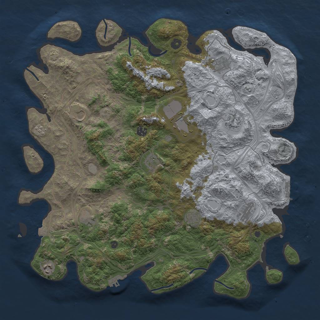 Rust Map: Procedural Map, Size: 4500, Seed: 487732146, 19 Monuments