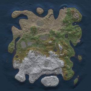 Thumbnail Rust Map: Procedural Map, Size: 3500, Seed: 1646152328, 13 Monuments