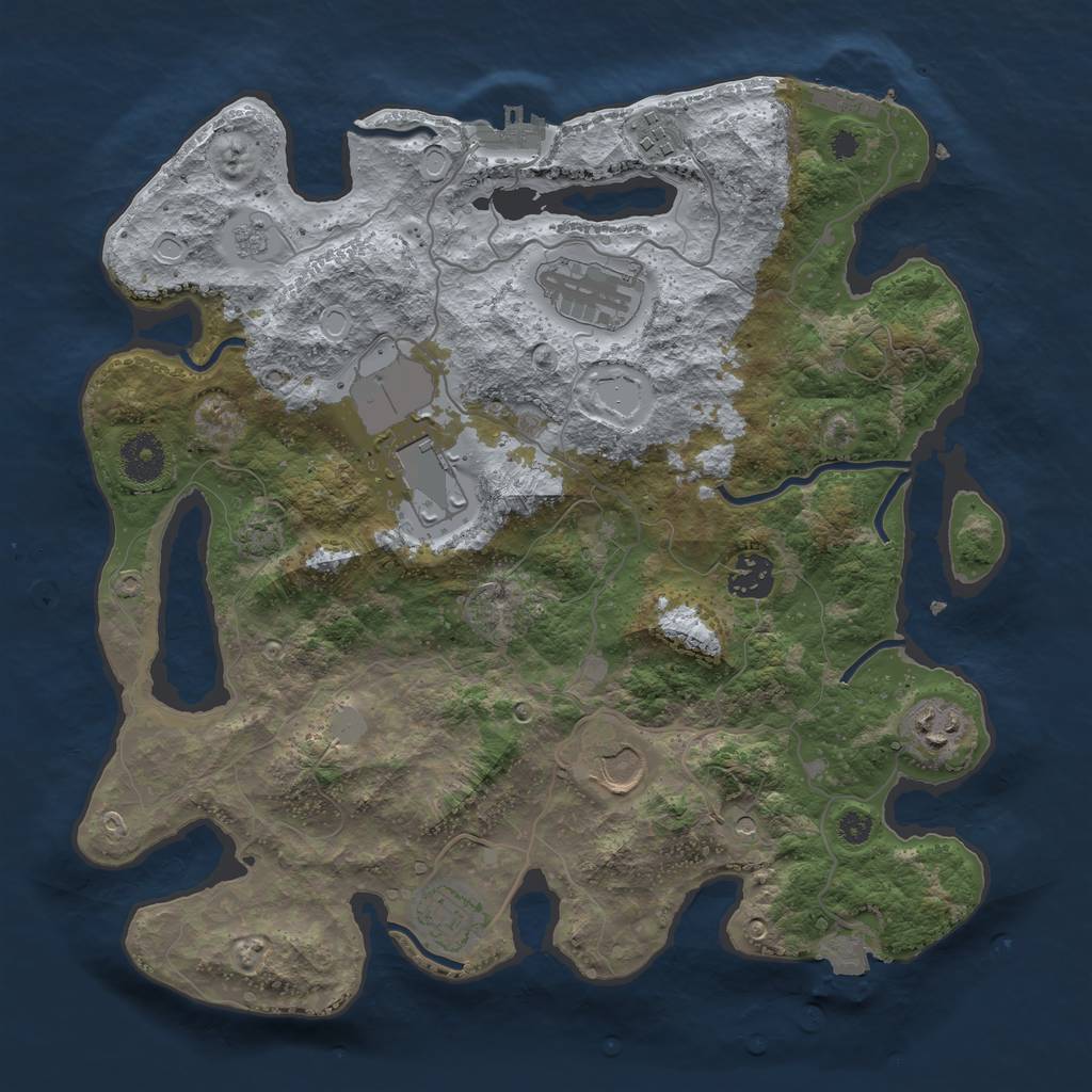 Rust Map: Procedural Map, Size: 3500, Seed: 1316633009, 15 Monuments
