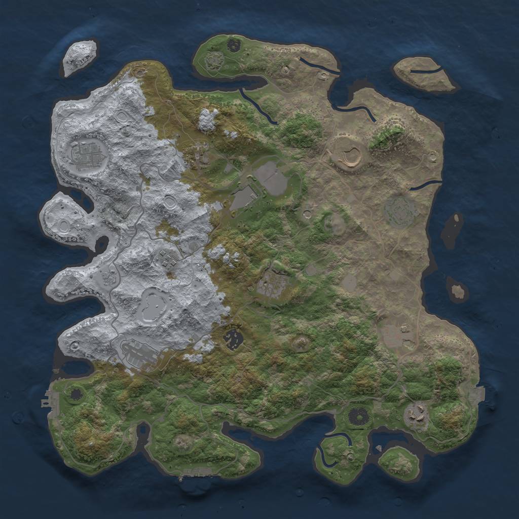 Rust Map: Procedural Map, Size: 4000, Seed: 2346, 19 Monuments