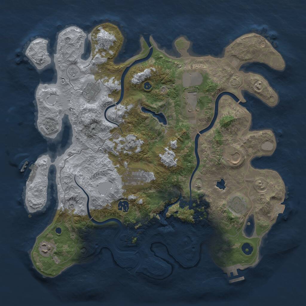 Rust Map: Procedural Map, Size: 4000, Seed: 1545517270, 14 Monuments