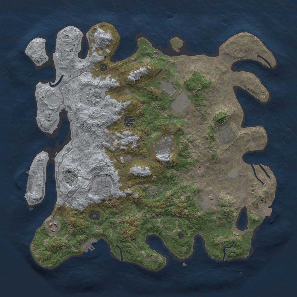 Rust Map: Procedural Map, Size: 4000, Seed: 1545517270, 17 Monuments