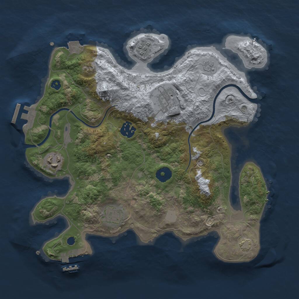 Rust Map: Procedural Map, Size: 3000, Seed: 52282, 10 Monuments