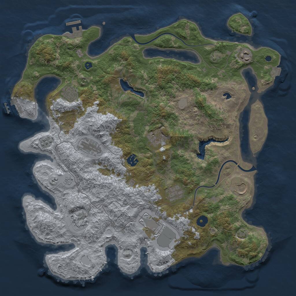 Rust Map: Procedural Map, Size: 4000, Seed: 3163287, 15 Monuments