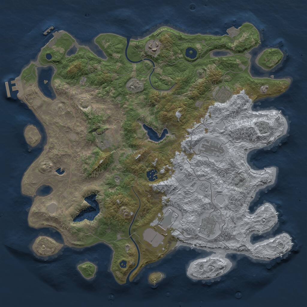 Rust Map: Procedural Map, Size: 4000, Seed: 1585898648, 14 Monuments