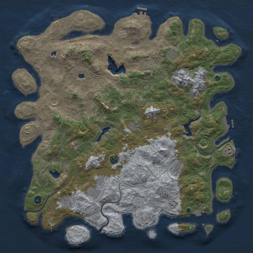 Rust Map: Procedural Map, Size: 5000, Seed: 1791914342, 17 Monuments