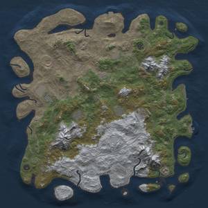 Thumbnail Rust Map: Procedural Map, Size: 5000, Seed: 1791914342, 19 Monuments