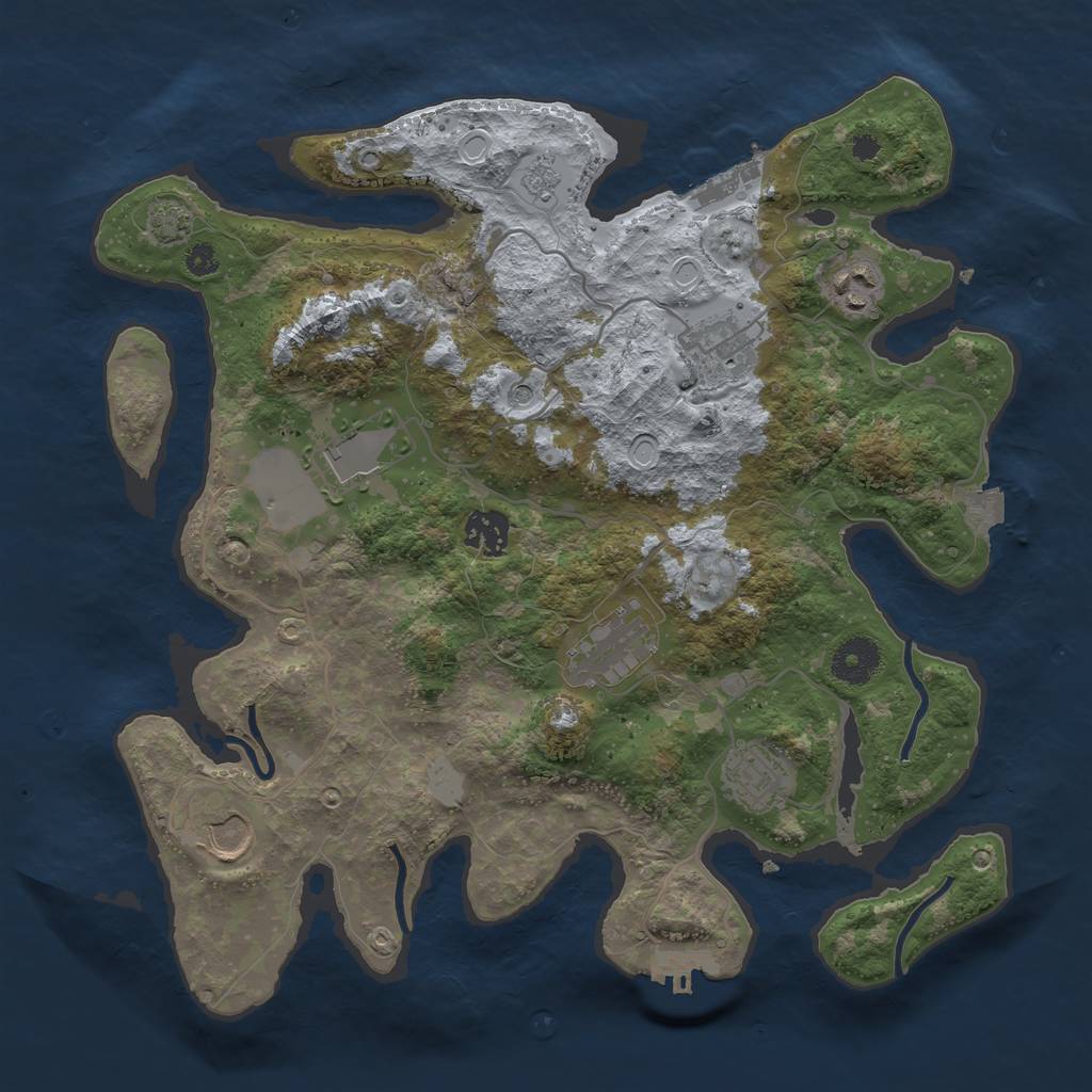 Rust Map: Procedural Map, Size: 3500, Seed: 499015662, 15 Monuments