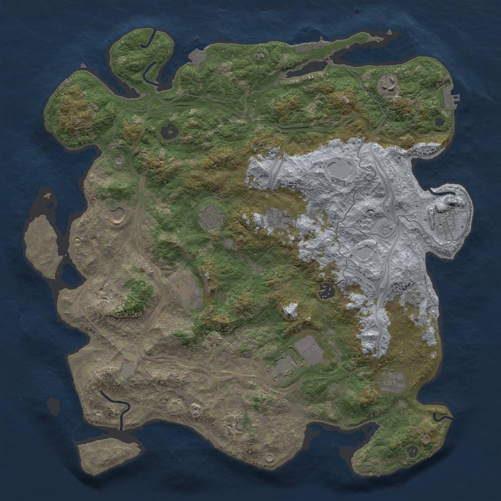 Rust Map: Procedural Map, Size: 4500, Seed: 339373191, 19 Monuments