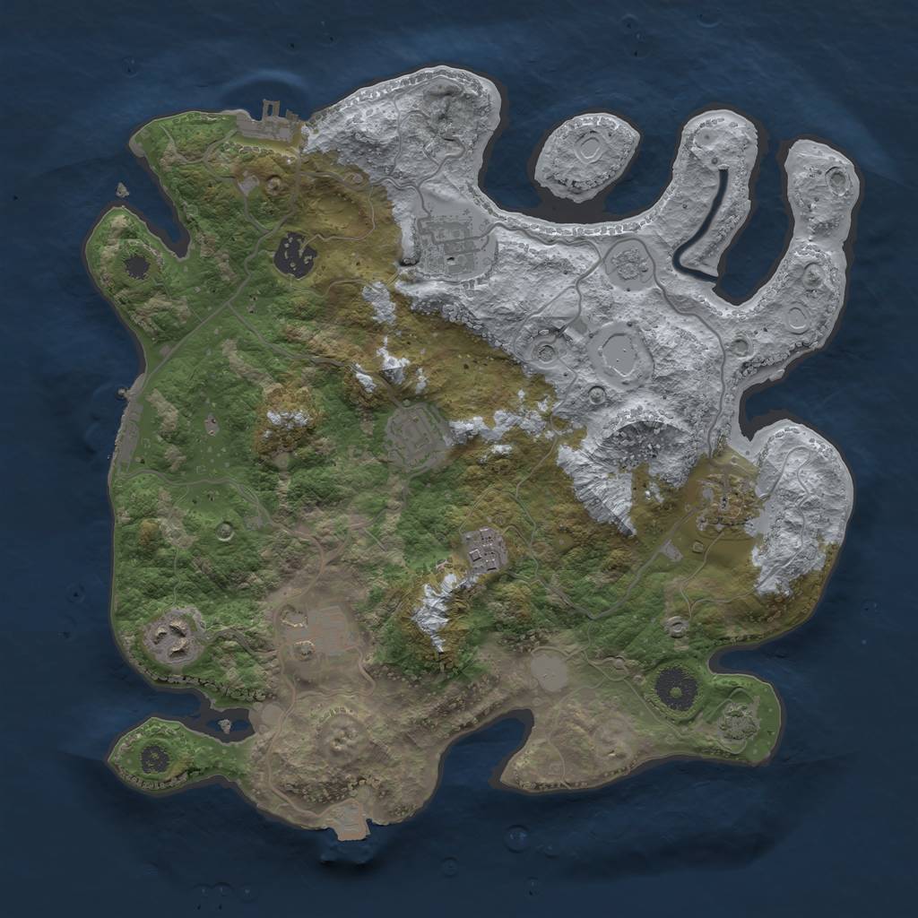 Rust Map: Procedural Map, Size: 3300, Seed: 1426895, 15 Monuments