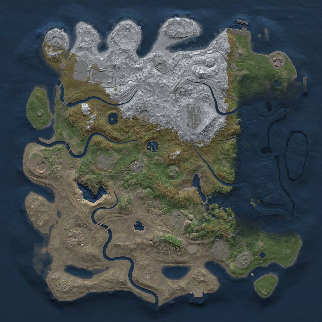 Rust Map: Procedural Map, Size: 4250, Seed: 1768279301, 16 Monuments