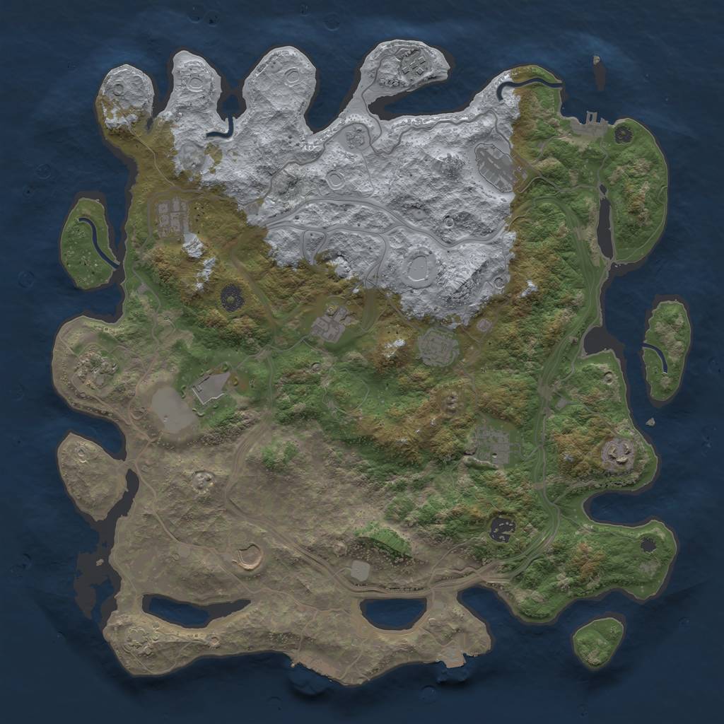 Rust Map: Procedural Map, Size: 4250, Seed: 1768279301, 19 Monuments