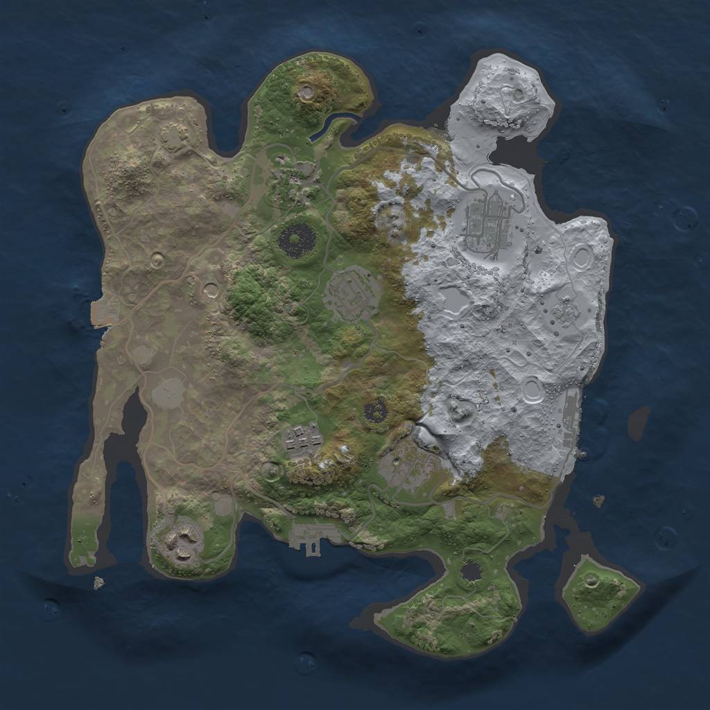 Rust Map: Procedural Map, Size: 3000, Seed: 29960, 14 Monuments