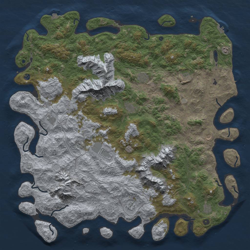 Rust Map: Procedural Map, Size: 6000, Seed: 1789299913, 19 Monuments