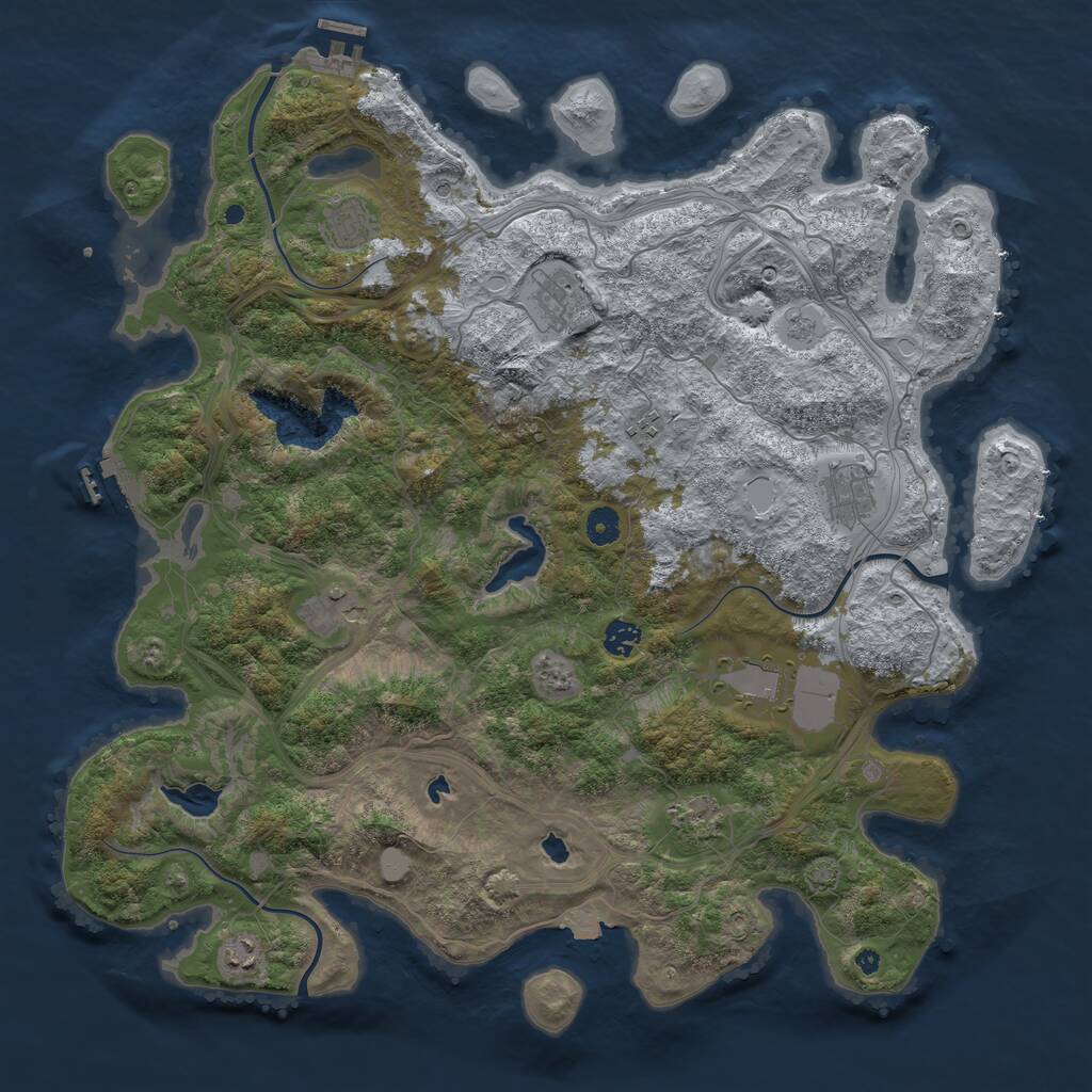 Rust Map: Procedural Map, Size: 4500, Seed: 2120800314, 15 Monuments