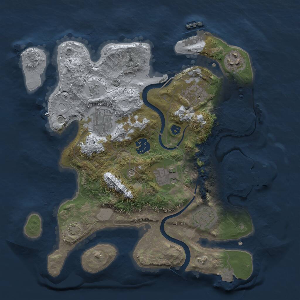 Rust Map: Procedural Map, Size: 3000, Seed: 534632318, 12 Monuments