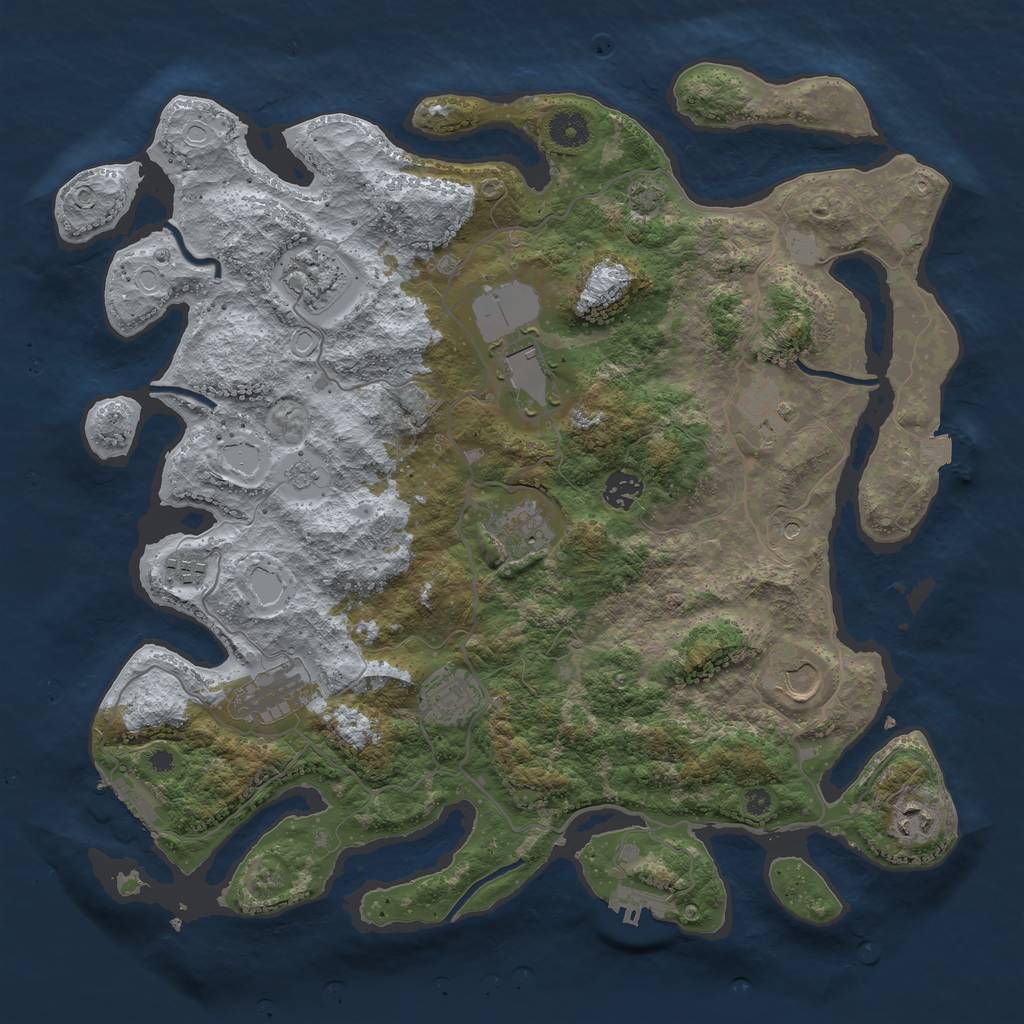 Rust Map: Procedural Map, Size: 4000, Seed: 19008, 18 Monuments