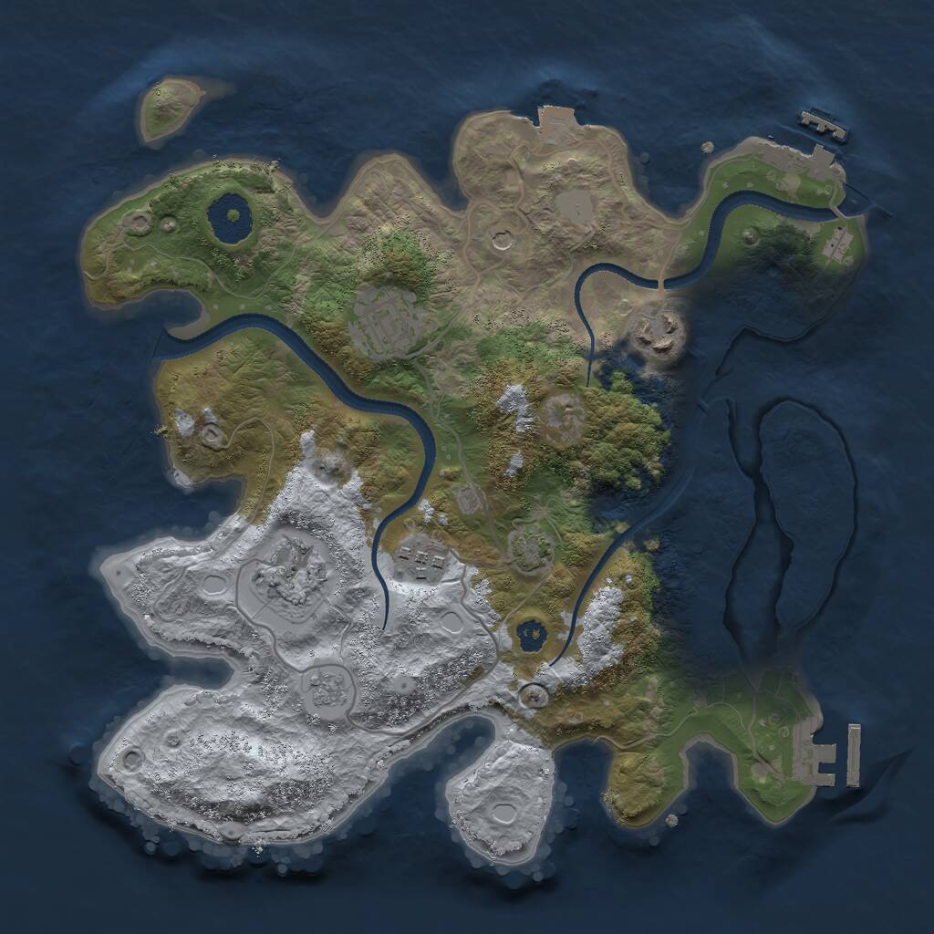 Rust Map: Procedural Map, Size: 3000, Seed: 60730282, 10 Monuments