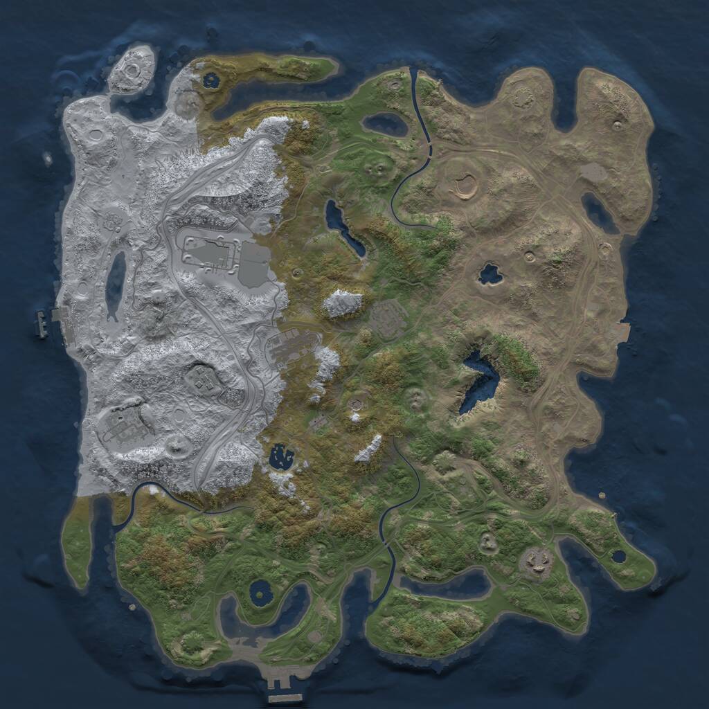 Rust Map: Procedural Map, Size: 4250, Seed: 155258, 14 Monuments