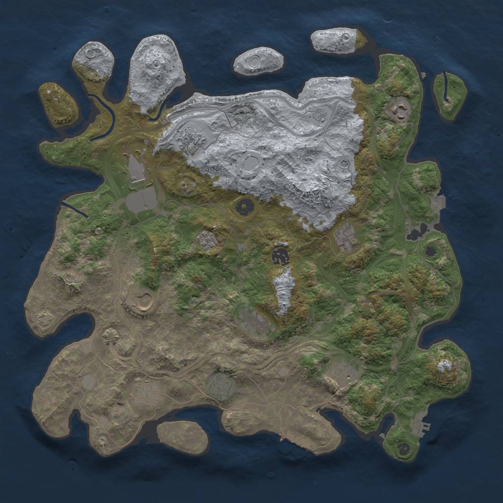 Rust Map: Procedural Map, Size: 4250, Seed: 649347996, 19 Monuments