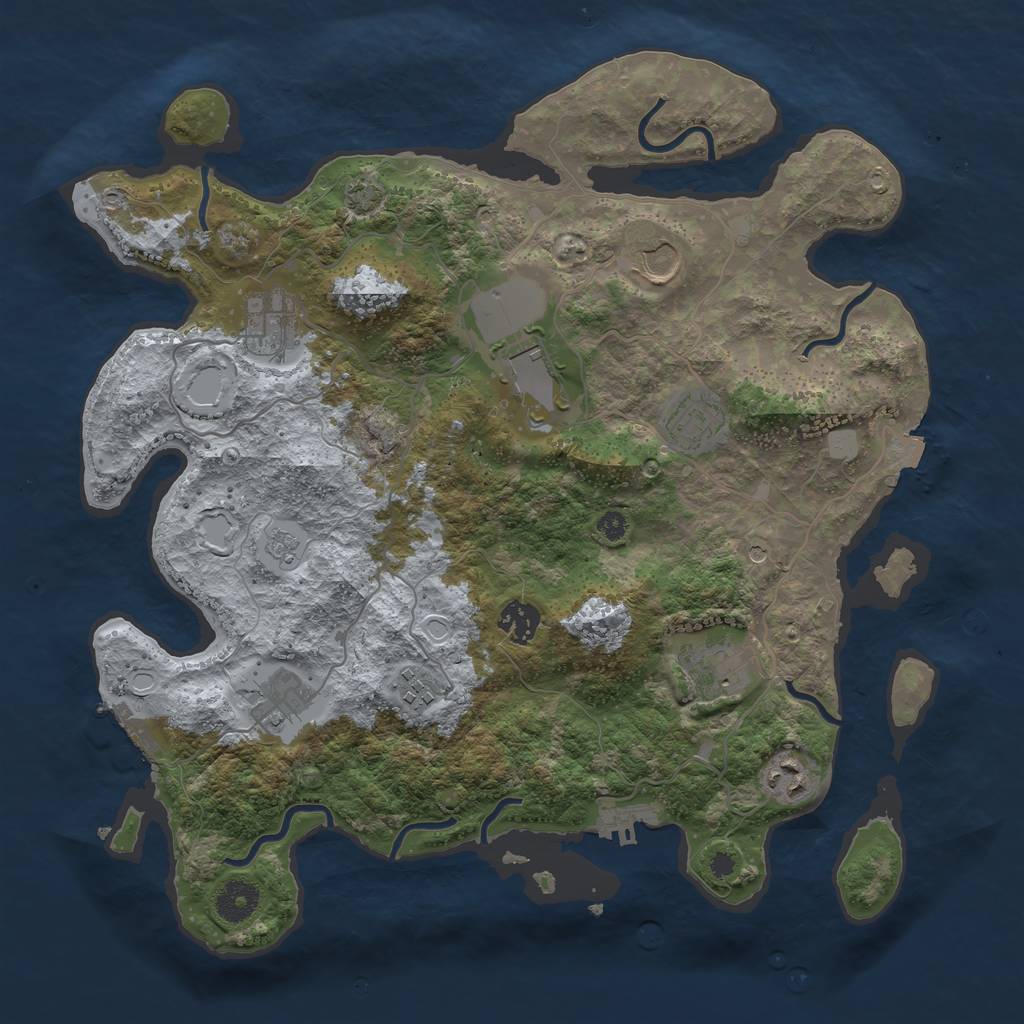 Rust Map: Procedural Map, Size: 3700, Seed: 4819093, 17 Monuments