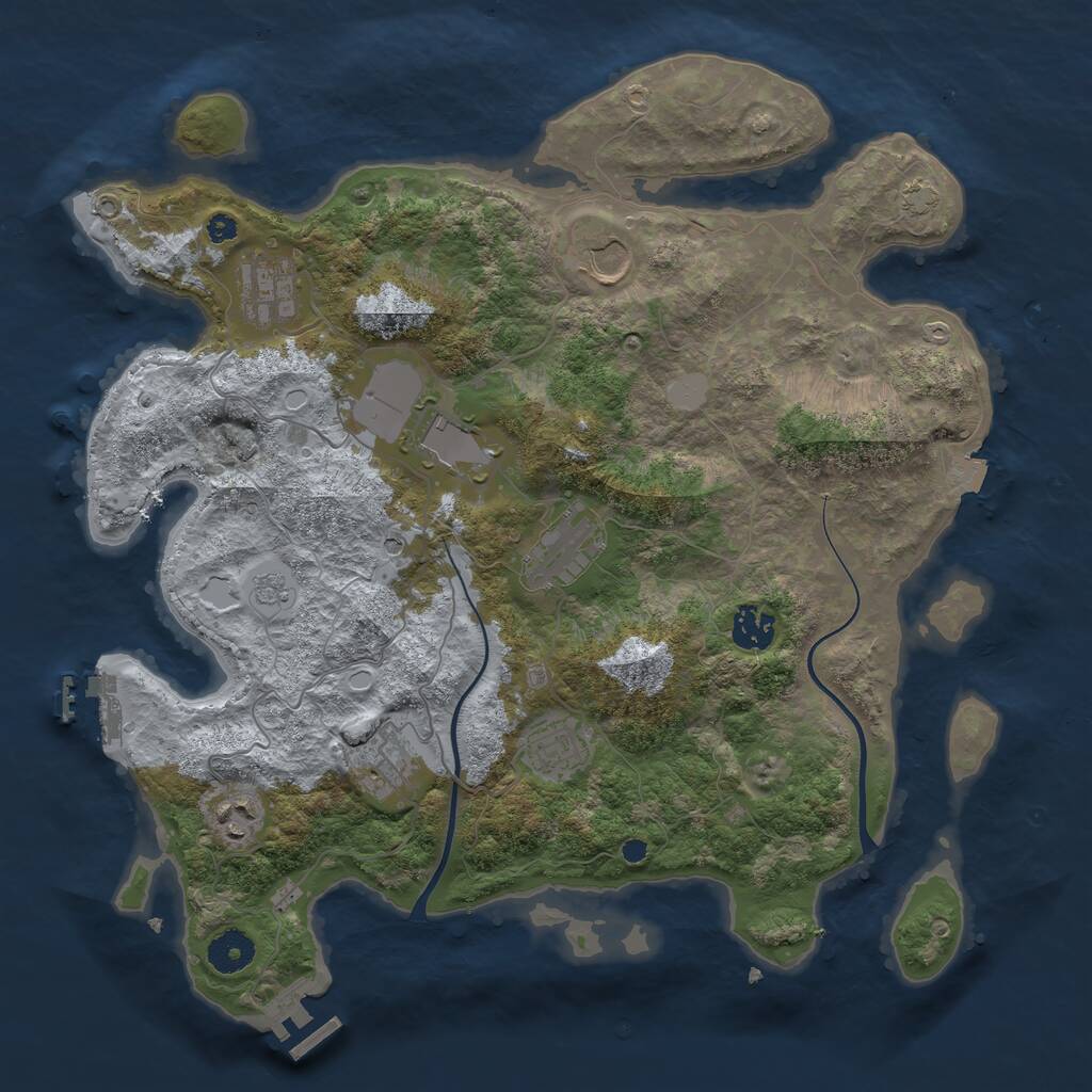 Rust Map: Procedural Map, Size: 3700, Seed: 4819093, 14 Monuments