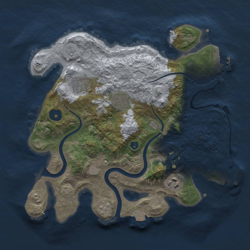 Rust Map: Procedural Map, Size: 3000, Seed: 1516104175, 10 Monuments